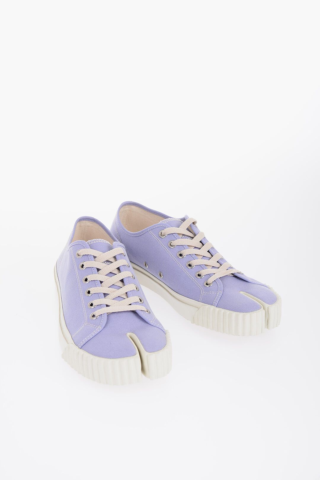 Maison Margiela og1mm0625 Canvas Tabi Low-Top Sneakers in Light Purple Size US 9 / EU 42 - 2 Thumbnail