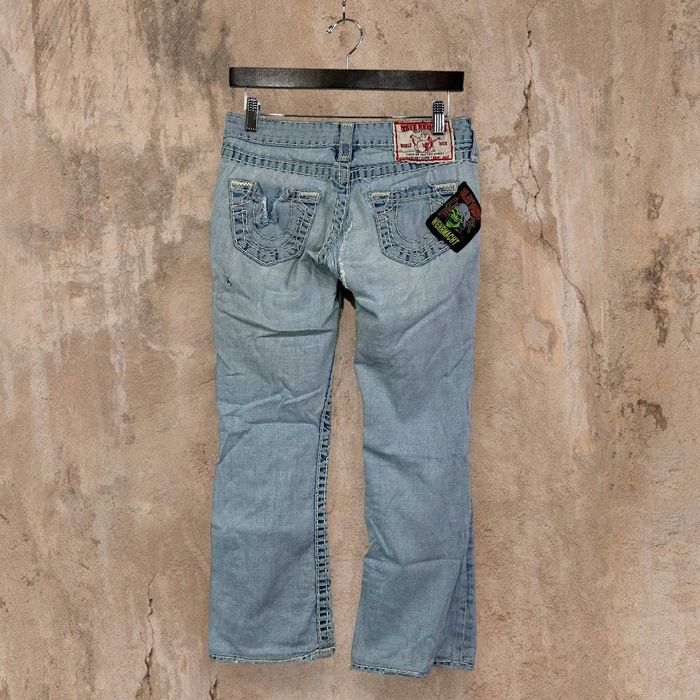 Retro TRUE RELIGION Denim Light Wash Skirt Distress main image 1