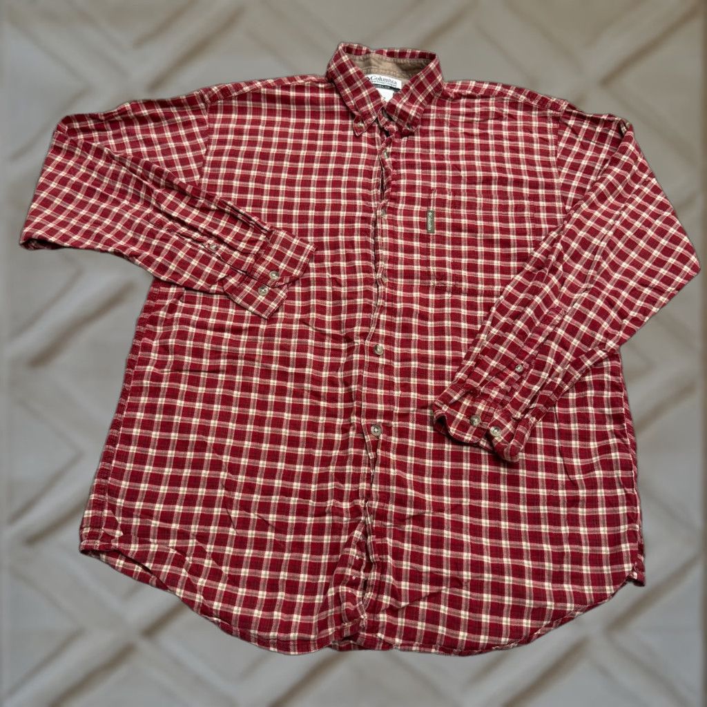 Vintage Columbia Shirt Adult Large Red Plaid Cotton Long Sleeve Button-Up Pockets Outdoor Casual Camp Mens Size US L / EU 52-54 / 3 - 1 Thumbnail
