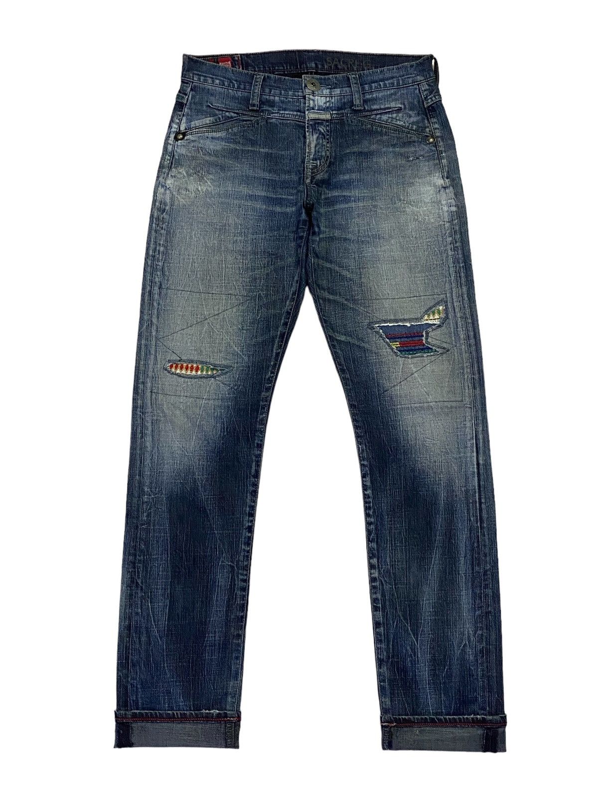 Marithe + Francois Girbaud Marithe Francois Girbaud Patchwork Ripped Distressed Denim Size US 32 / EU 48 - 2 Thumbnail