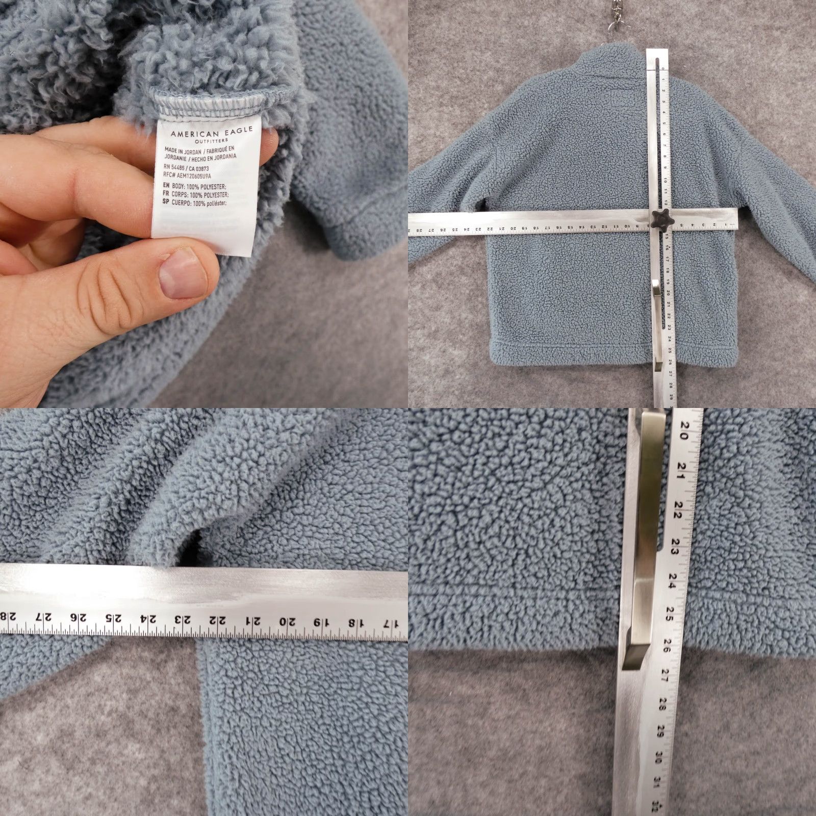 American Eagle Outfitters American Eagle Pullover Mens Small 1/4 Zip Blue Pouch Deep Pile Sweater Size US S / EU 44-46 / 1 - 8 Thumbnail