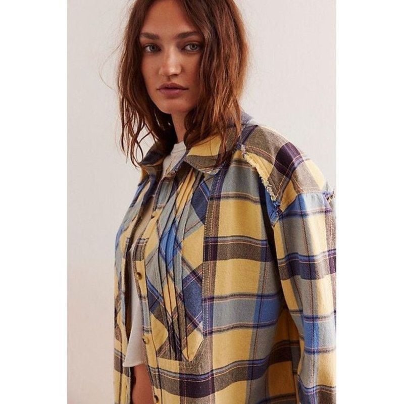Free People New FREE PEOPLE We The Free Layla Plaid Button Down Shirt XS Size XS / US 0-2 / IT 36-38 - 3 Thumbnail