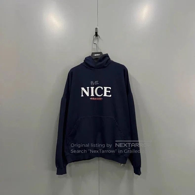 Balenciaga Balenciaga Navy Logo Print Hoodie. Size US M / EU 48-50 / 2 - 1 Thumbnail