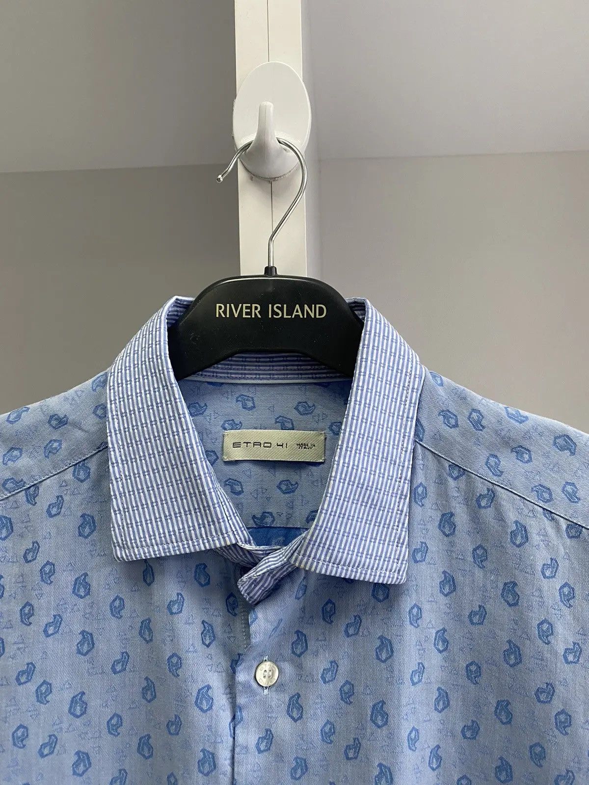 Designer × Etro × Vintage Vintage Etro Blue Luxury Denim Shirt Size US M / EU 48-50 / 2 - 5 Thumbnail
