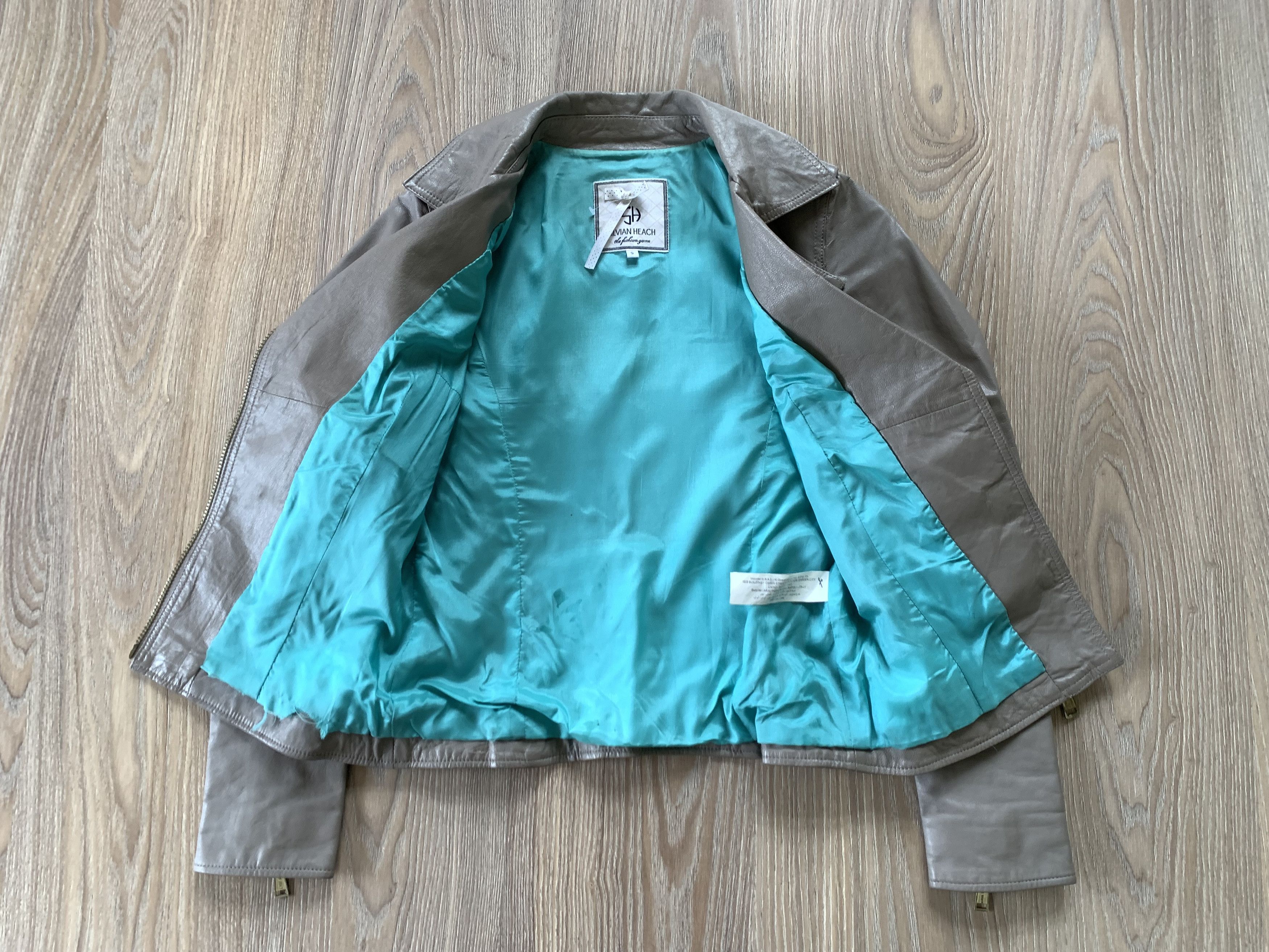 Other Silvian Heach Sheep Skin Grey Leather Biker Jacket Size S / US 4 / IT 40 - 4 Thumbnail