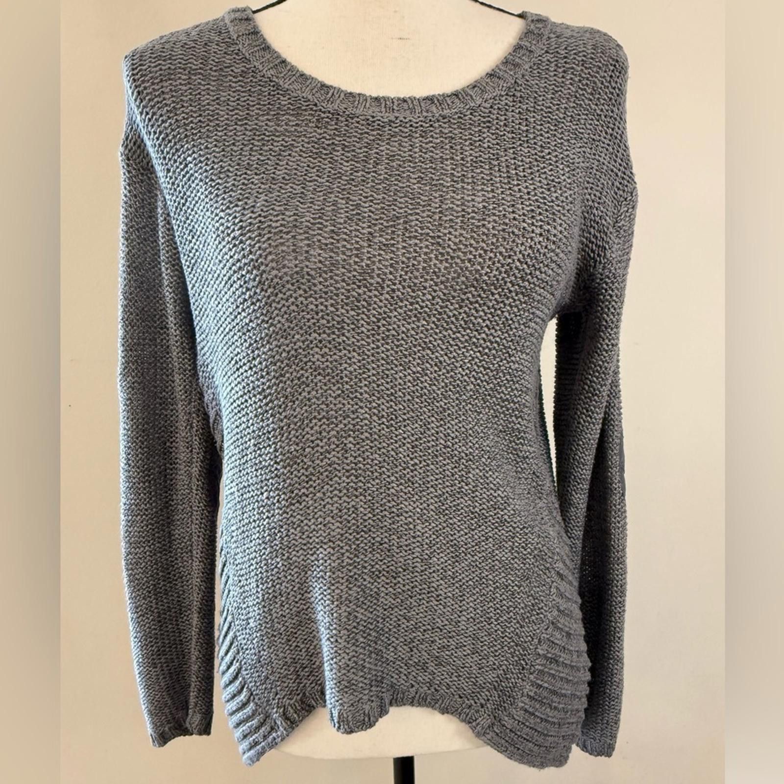 1017 ALYX 9SM Alya gray long sleeve knit sweater elbow patches SZ M Size M / US 6-8 / IT 42-44 - 1 Thumbnail