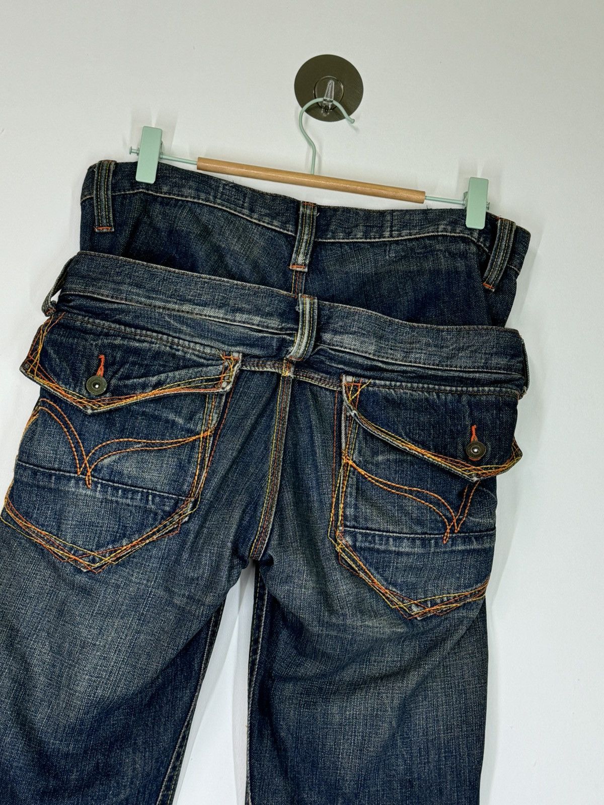 Hysteric Glamour × Japanese Brand Distressed Doube Waist Junya Watanabe Denim Jeans Size US 31 - 10 Thumbnail