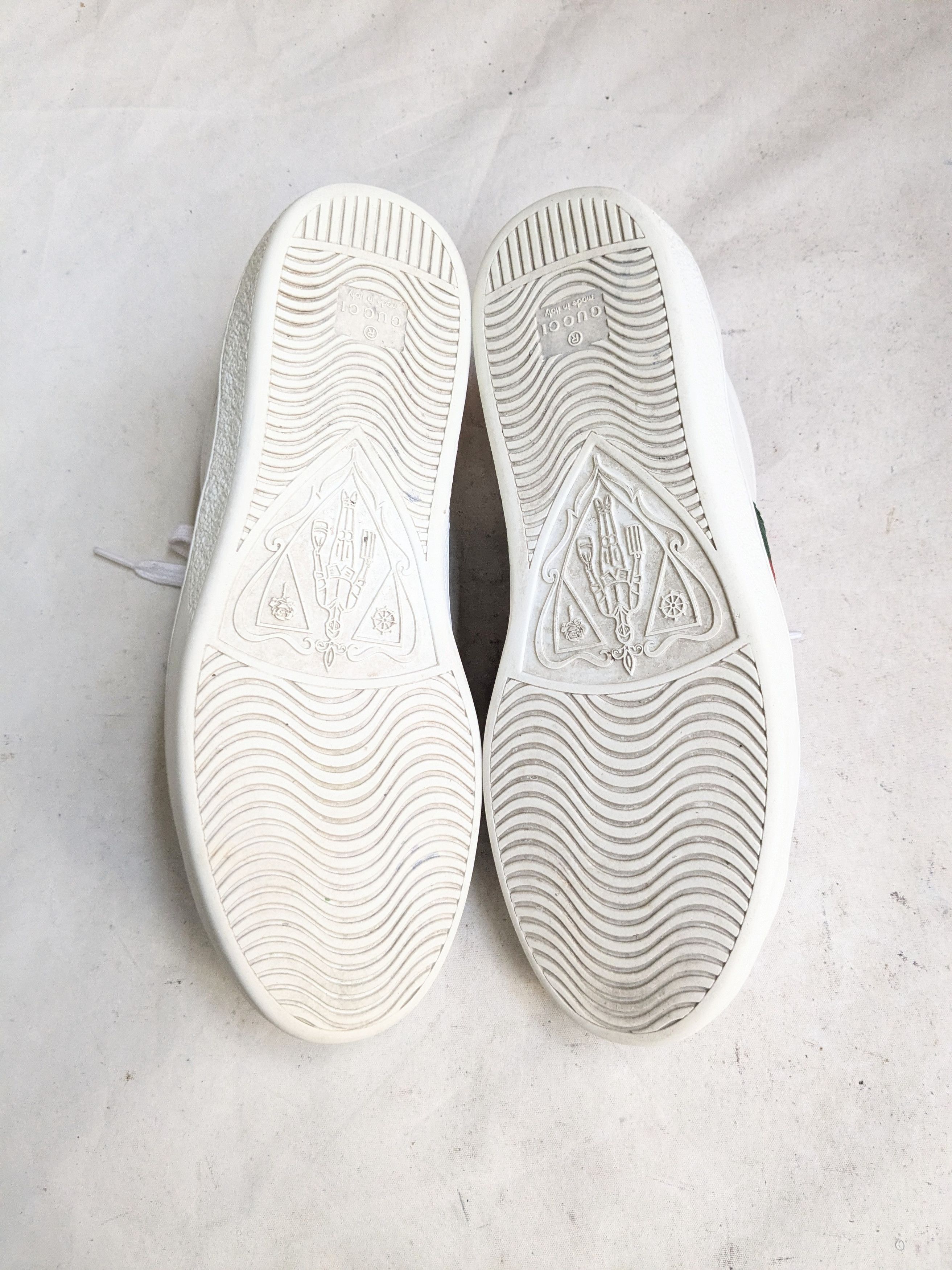Gucci Gucci Ace White Bee Leather 8 Low Tops Web Elastic Size US 8 / EU 41 - 15 Thumbnail