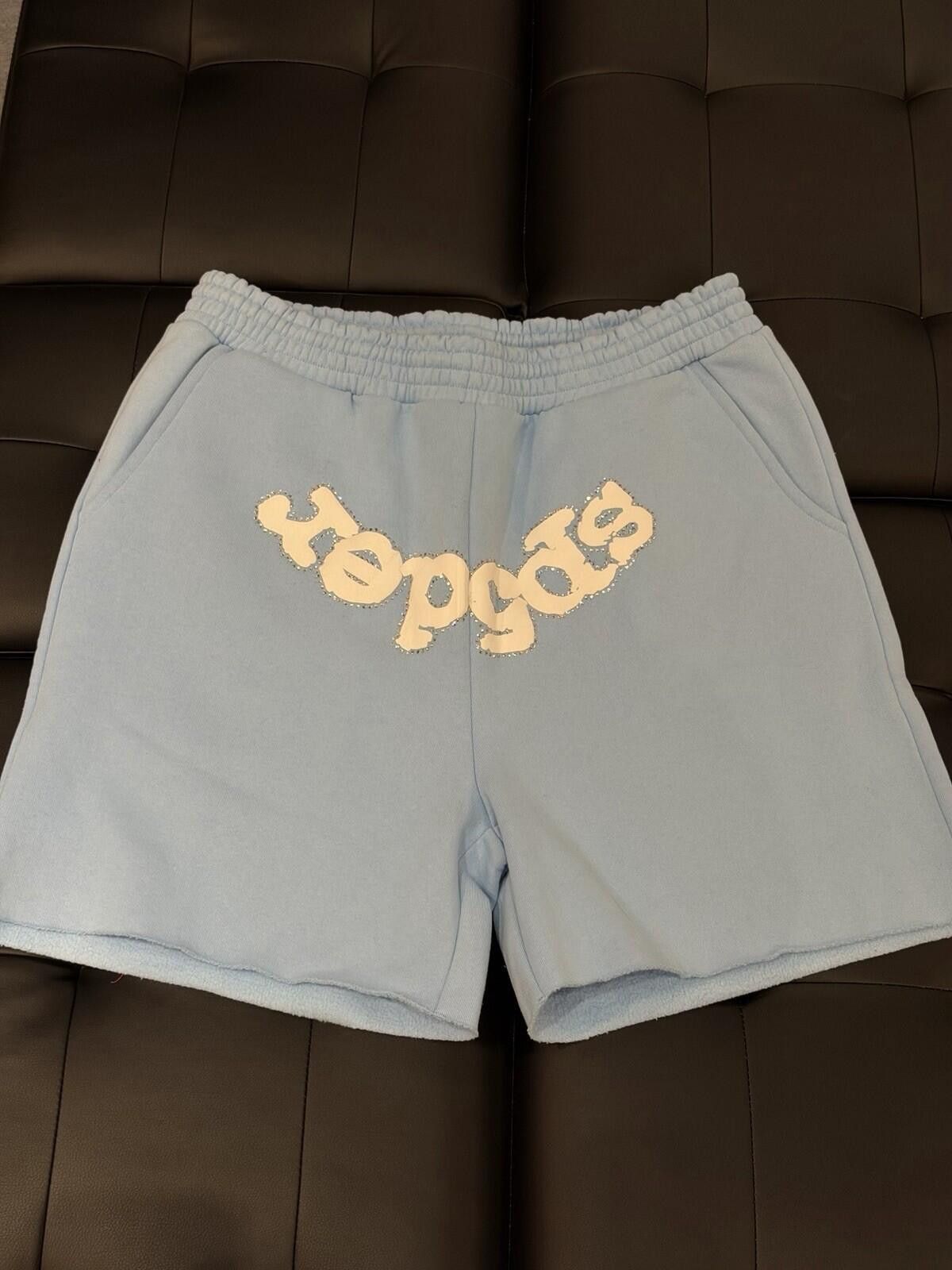 Sp5der Spider Worldwide Sp5der Sweat Shorts Blue VVS Size (XL) Size US 36 / EU 52 - 4 Thumbnail