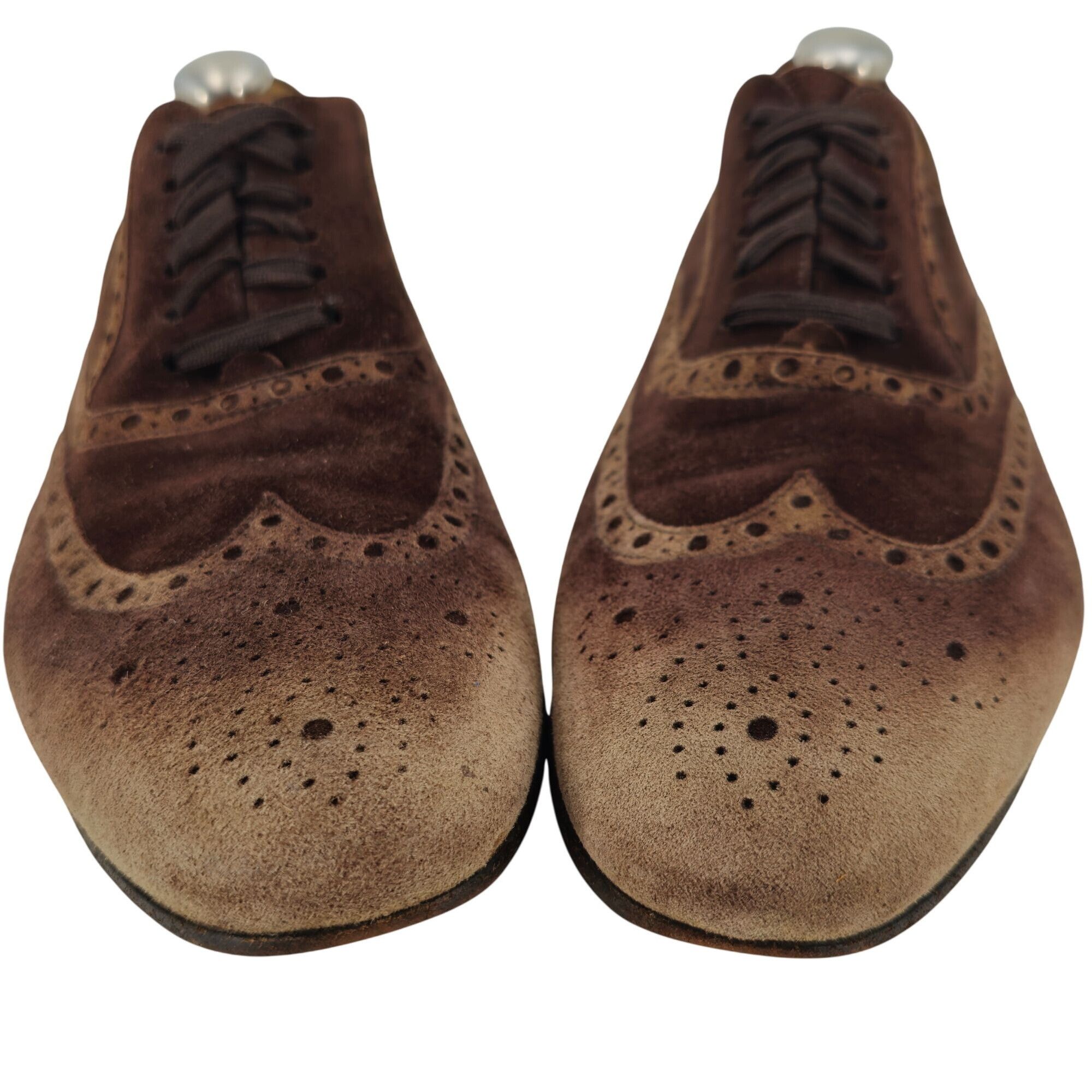 Gucci Gucci Italy Men size 7.5E Brown Suede Wingtip Derby Oxfords Size US 7.5 / EU 40-41 - 8 Thumbnail