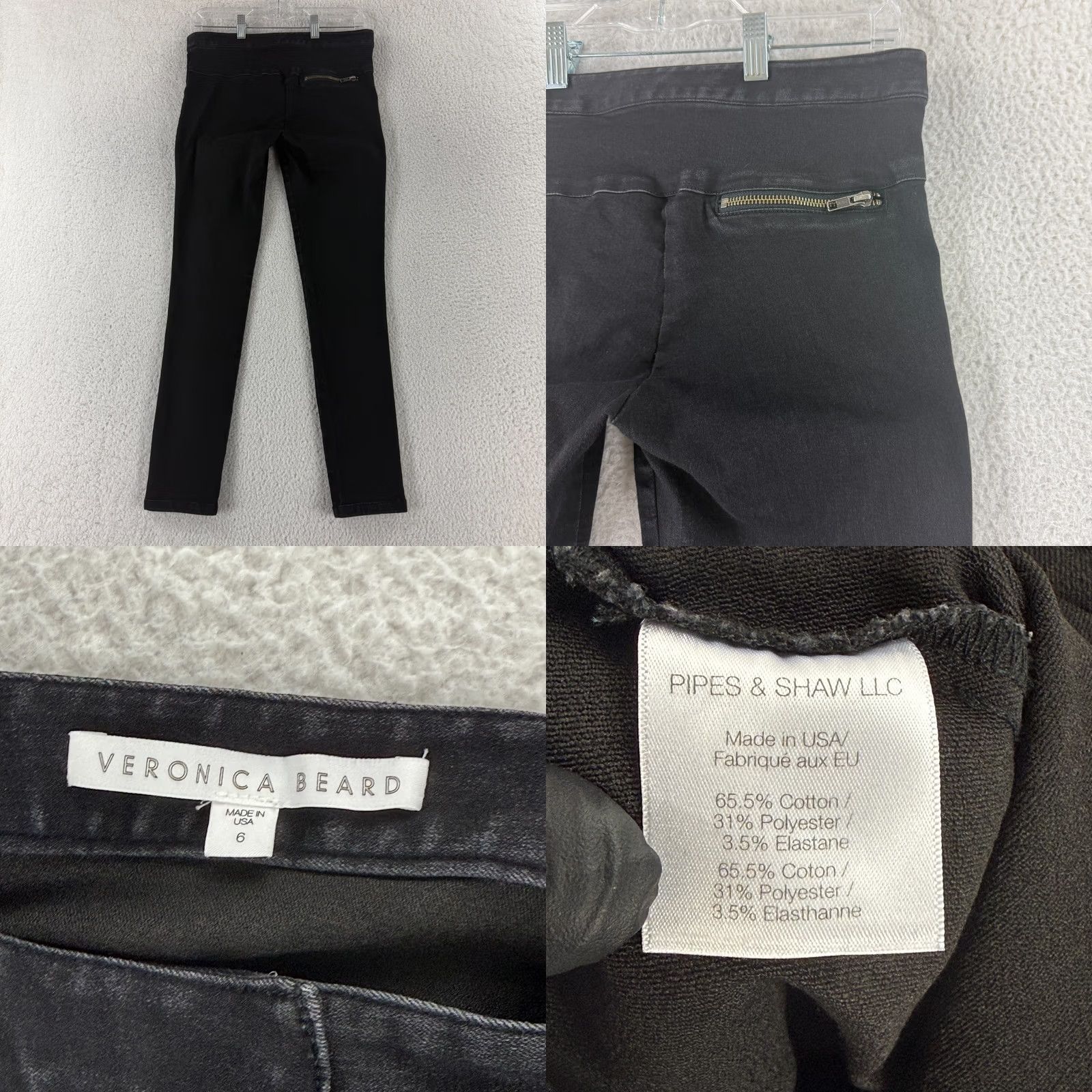 Veronica Beard VERONICA BEARD Jeans Womens 6 Black Skinny Mid Rise Stretch Denim Casual Pants Size 28" / US 6 / IT 42 - 9 Thumbnail