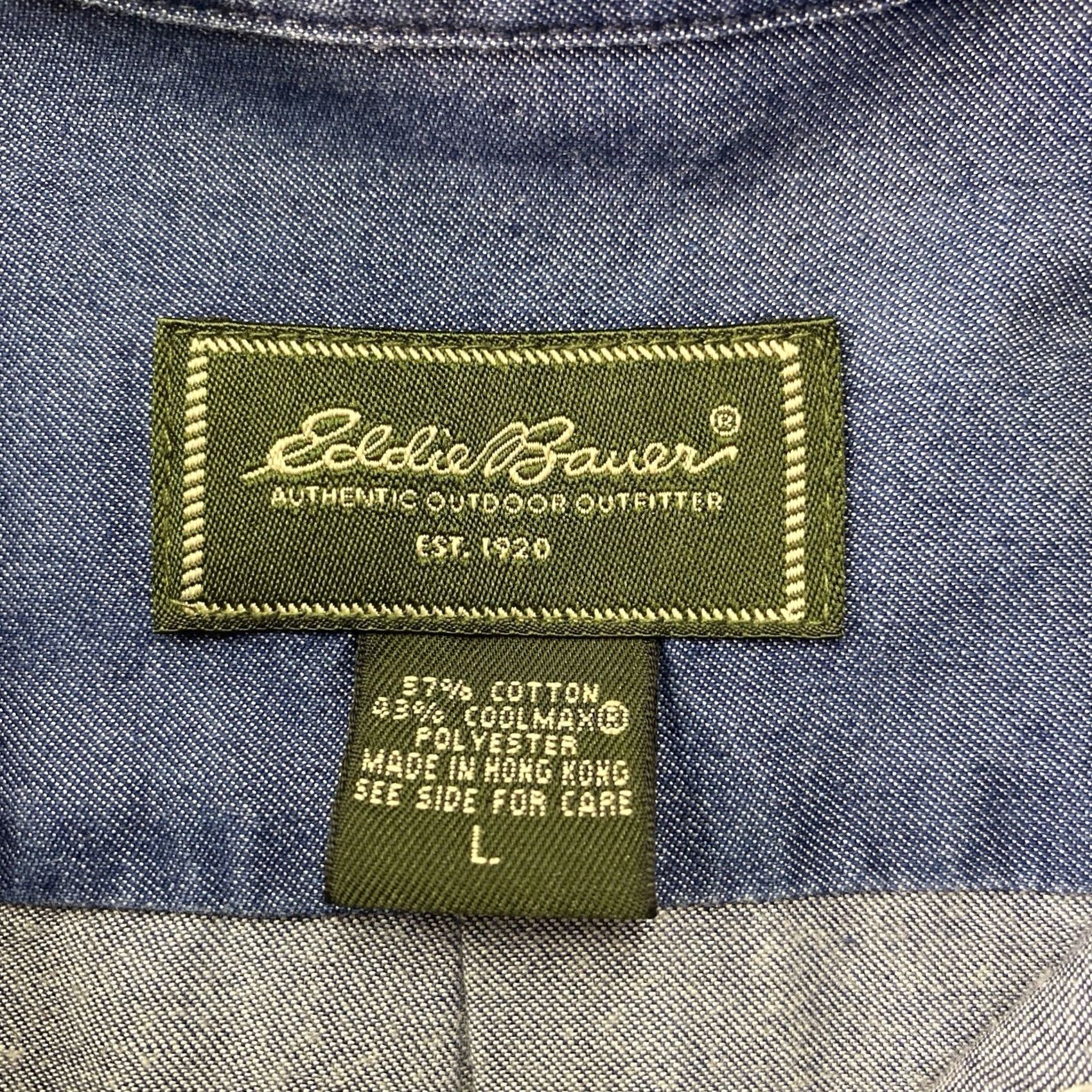 Eddie Bauer VINTAGE Eddie Bauer Denim Work Shirt Mens L Blue Long Sleeve Button Up Cotton Size US L / EU 52-54 / 3 - 4 Thumbnail