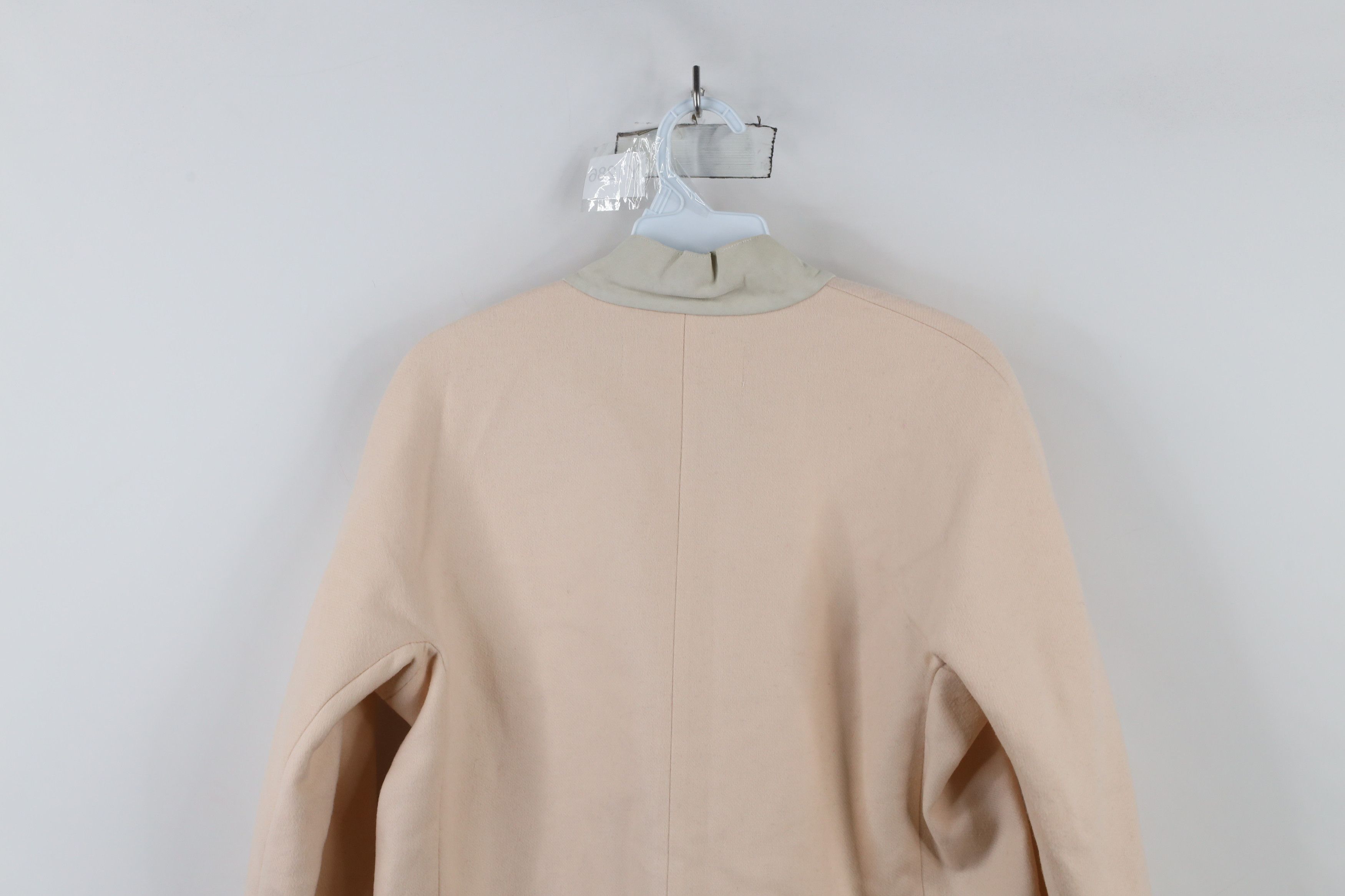 Fabiana Filippi × Vintage Fabiana Felippi Wool Chamois Leather Trim Big Button Jacket Size S / US 4 / IT 40 - 13 Thumbnail