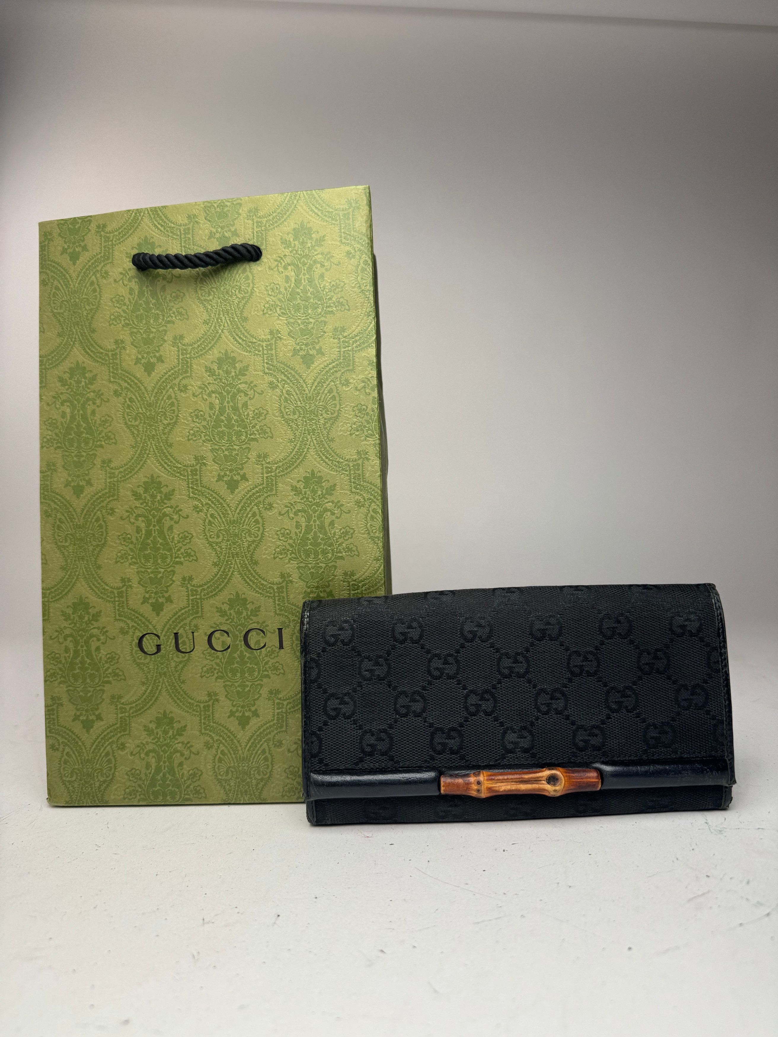 Gucci Vintage Bamboo monogram Wallet black Size ONE SIZE - 1 Thumbnail