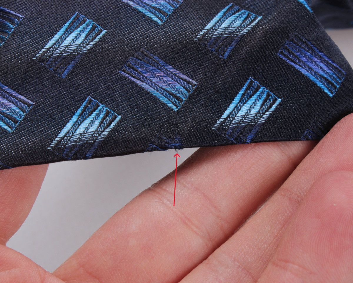 Designer × Missoni × Vintage MISSONI Cravatte Vintage Blue Geometric Silk Tie Size ONE SIZE - 15 Thumbnail