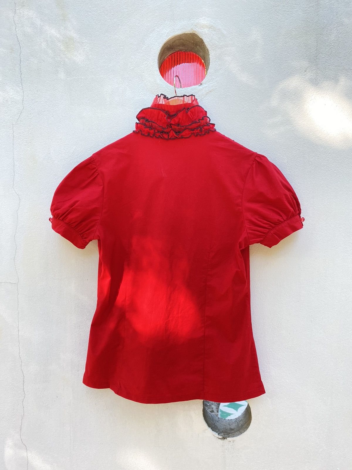 Designer × Japanese Brand Heart 2 Heart Y2K red ruffle blouse shirt Size XS / US 0-2 / IT 36-38 - 6 Thumbnail
