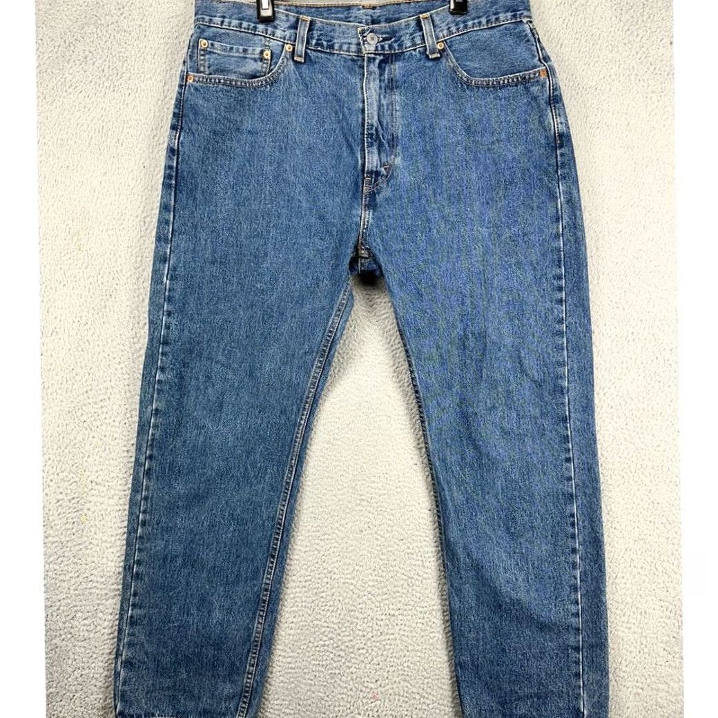 Levi's Levi's 505 Straight Jeans Men 38X32 Blue Red Tab Regular Fit 5 Pocket Denim Pants Size US 38 / EU 54 - 2 Thumbnail