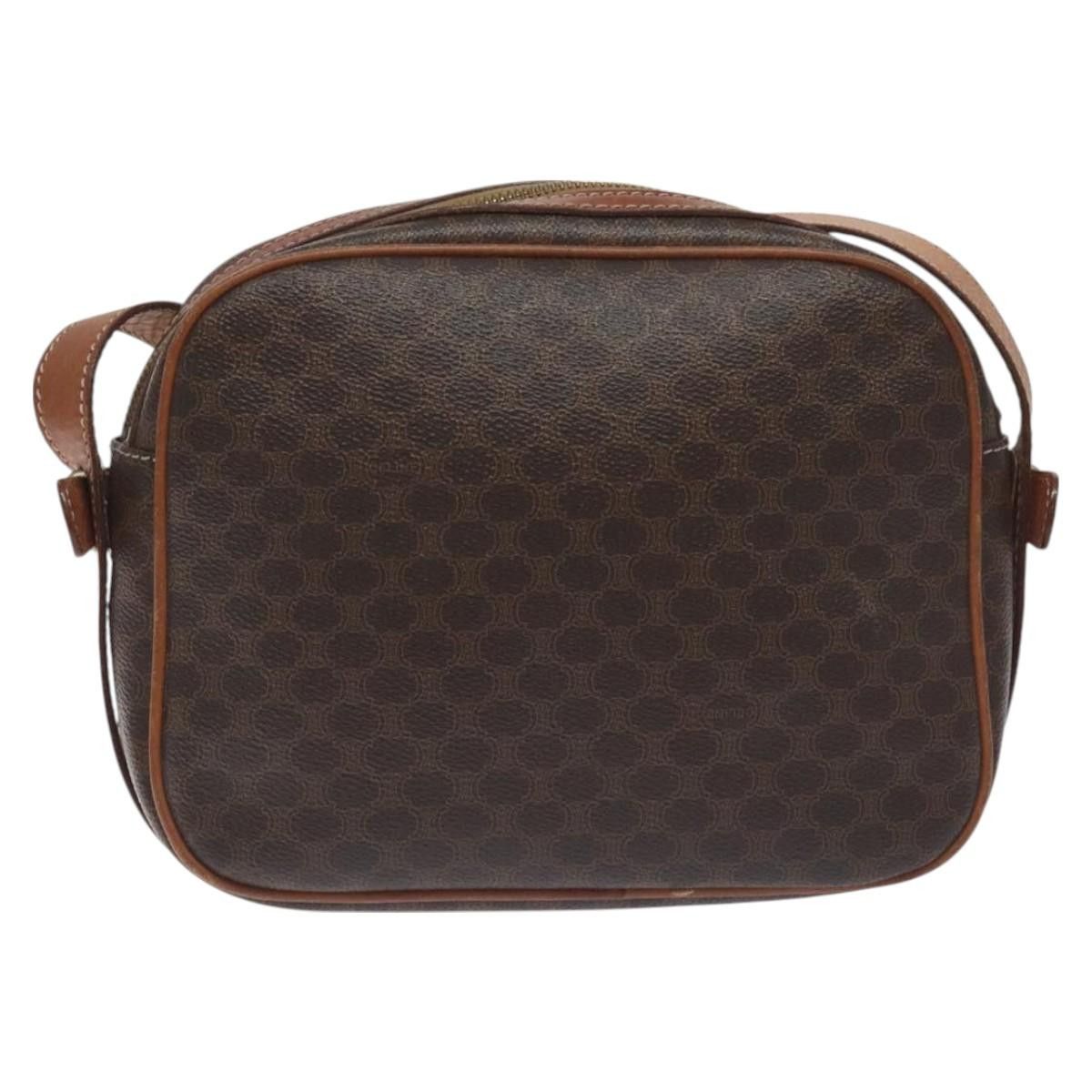 Celine CELINE Macadam Canvas Shoulder Bag Pvc Leather Brown Gold Size ONE SIZE - 3 Thumbnail