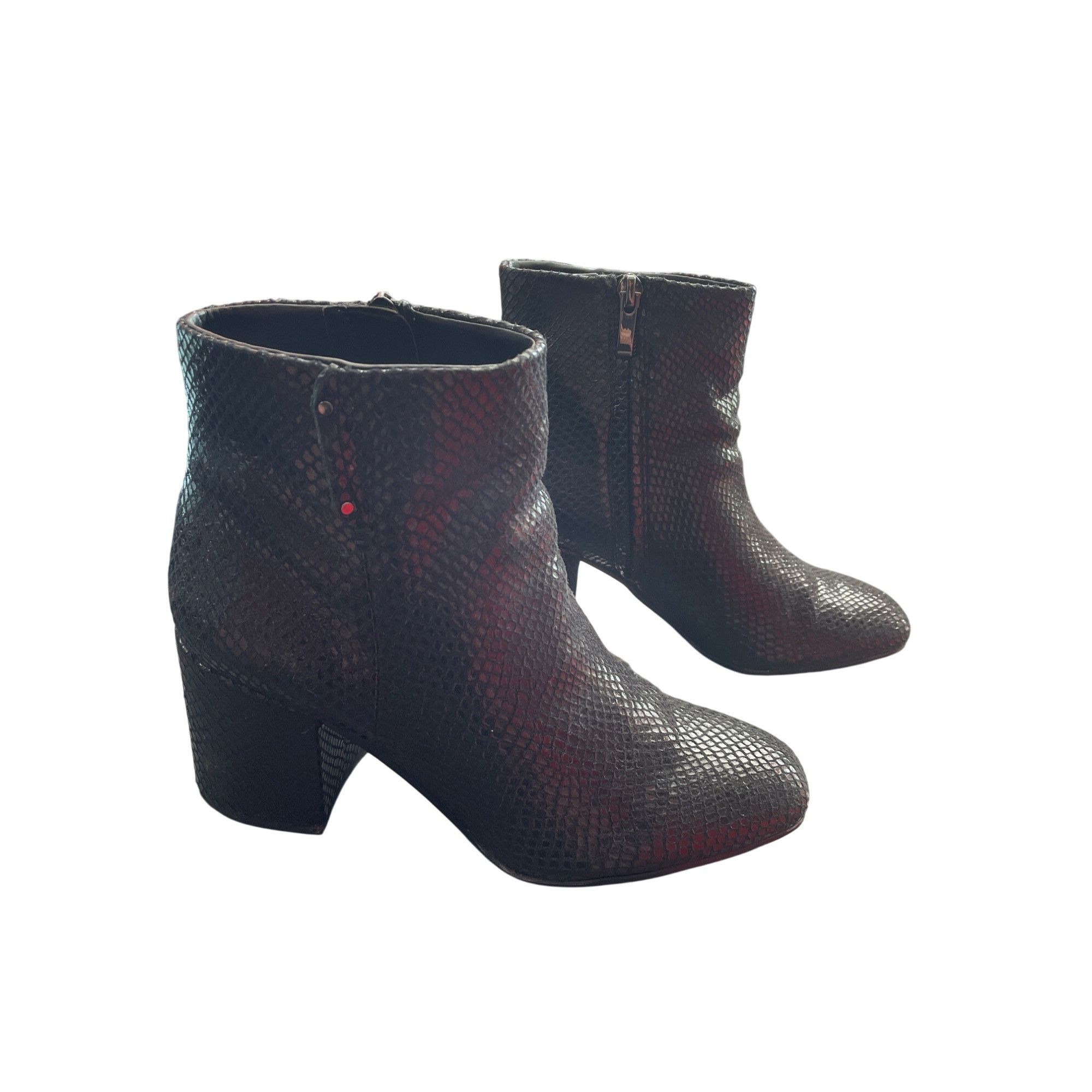 Franco Sarto Franco Sarto womans black Snake Print Ankle 3" inch boots SK Size US 7 / IT 37 - 4 Thumbnail
