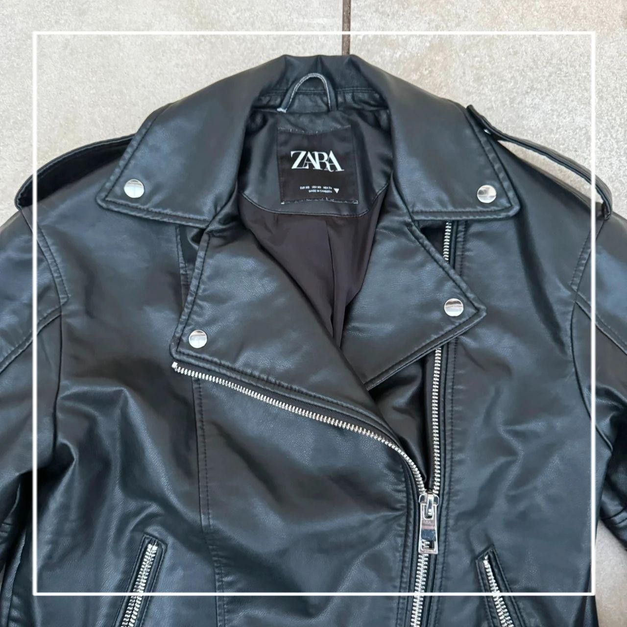 Zara Zara Biker Jacket Leather Black Size US S / EU 44-46 / 1 - 5 Thumbnail