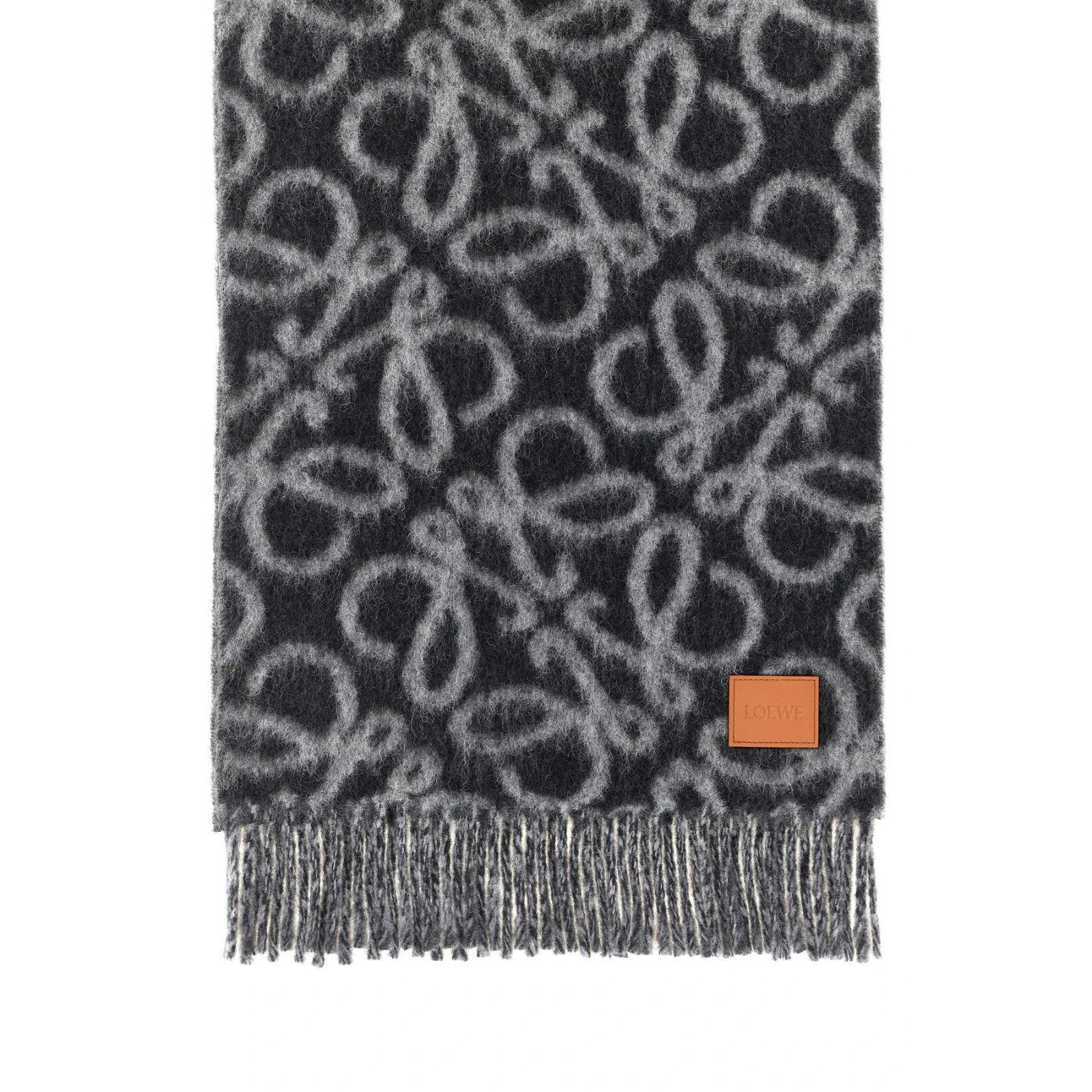 Loewe LOEWE Gray Wool Scarf New & Authentic Size ONE SIZE - 2 Thumbnail
