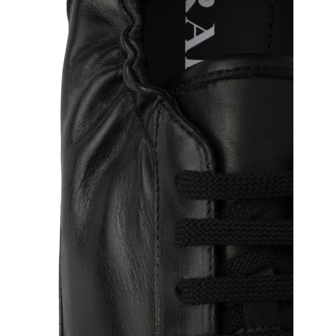Prada PRADA Collapse Black Leather Sneakers New (Men's size:10;) Size US 10 / EU 43 - 4 Thumbnail