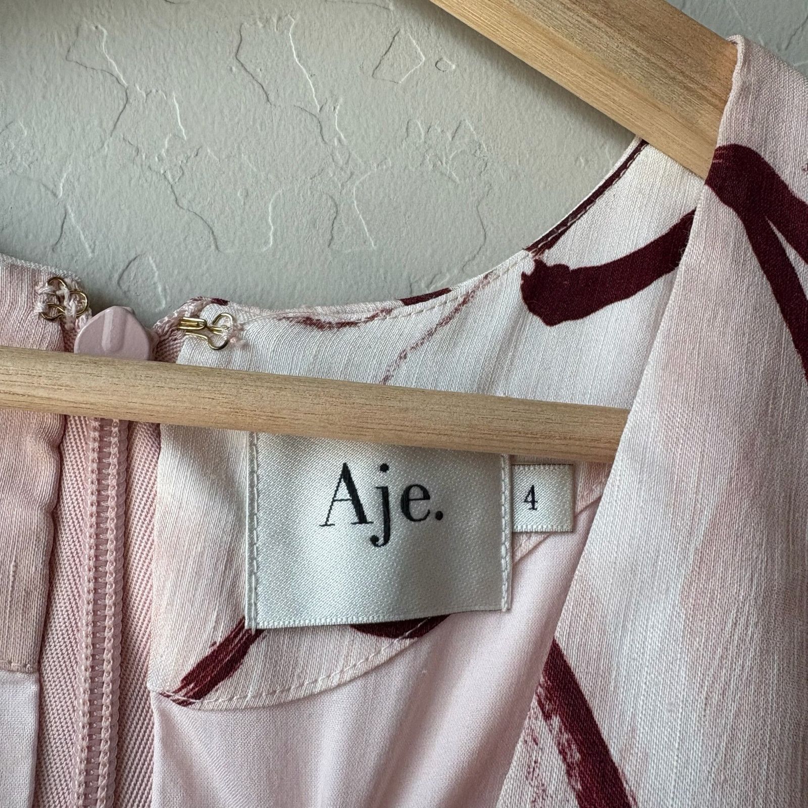 Aje Aje Dress Pink Abstract Dove Linen Blend Minidress Size US 0 Size XS / US 0-2 / IT 36-38 - 5 Thumbnail