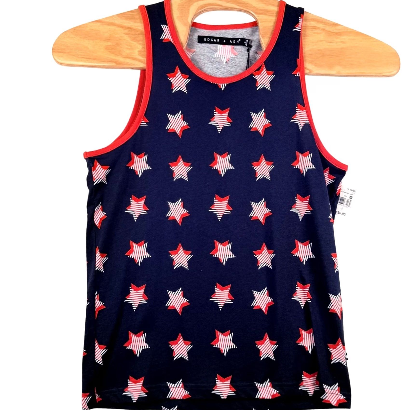 ASH Edgar + Ash Mens Small Tank Top Navy Blue Star Print Americana Patriotic NWT Size US S / EU 44-46 / 1 - 2 Thumbnail