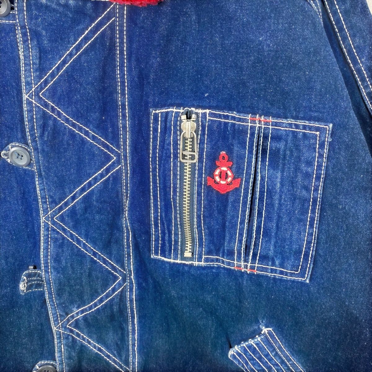 Vintage Vintage INDIGO DENIM Workwear Jacket Boa Collar Quilted Size US XXL / EU 58 / 5 - 7 Thumbnail