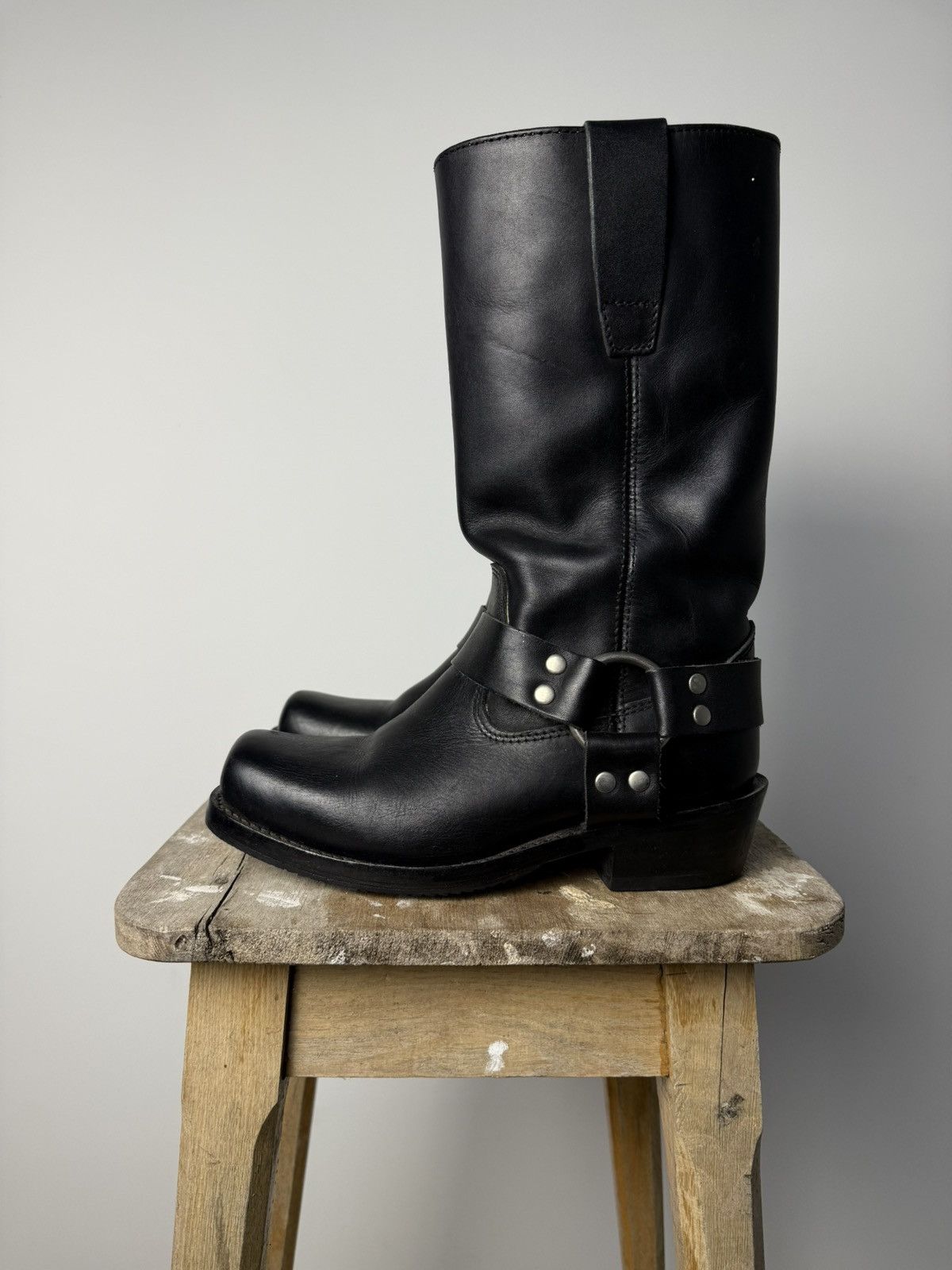 Cowboy Equipment Vintage Cowboy Black Leather Boots Spirit Motors Size US 6 / EU 39 - 2 Thumbnail