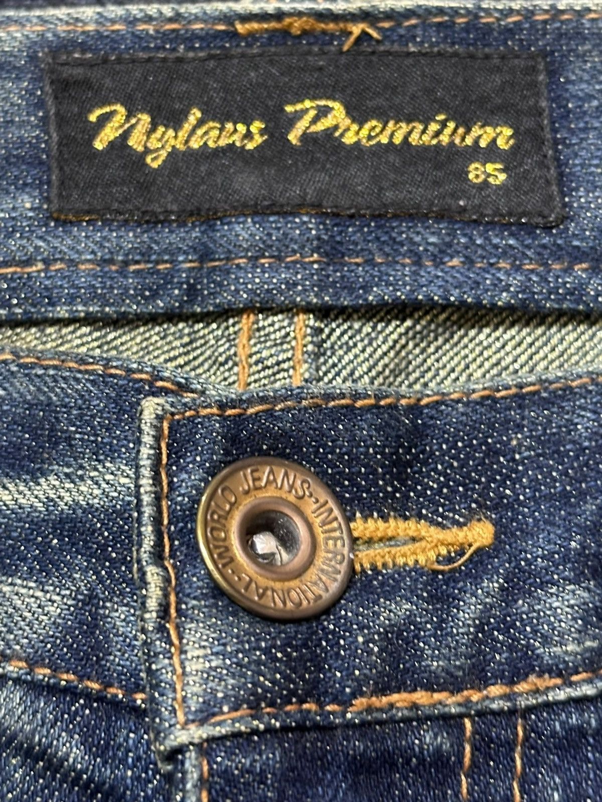 Tornado Mart Vintage Nylaus Premium Flare Paint Splatter Grunge Denim Size US 33 - 9 Thumbnail