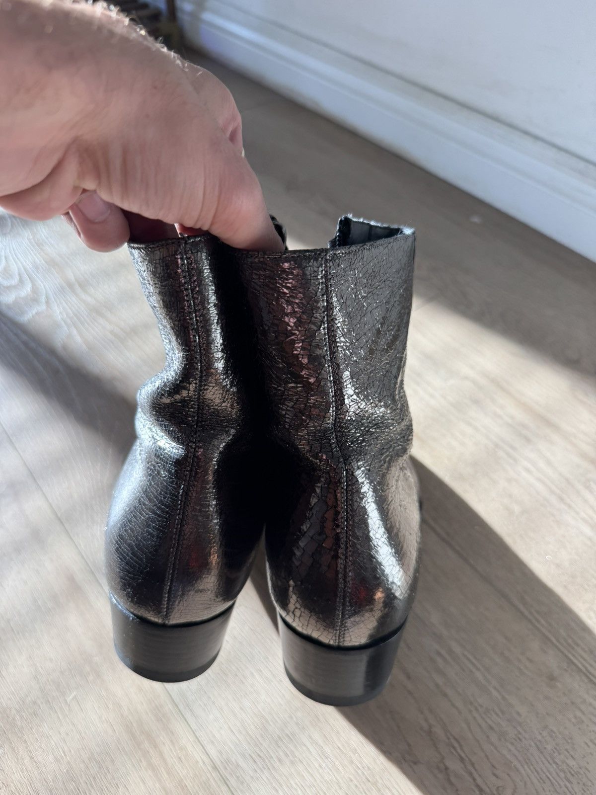 Saint Laurent Paris Gun Metal Wyatts 43 Silver Size US 10 / EU 43 - 5 Thumbnail