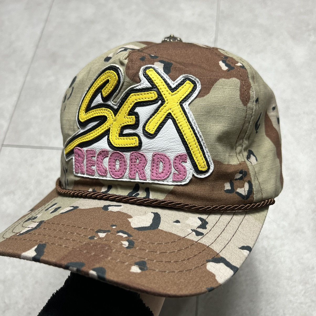 Chrome Hearts Chrome hearts Sex Records Leather Camo Cap Hat | Grailed