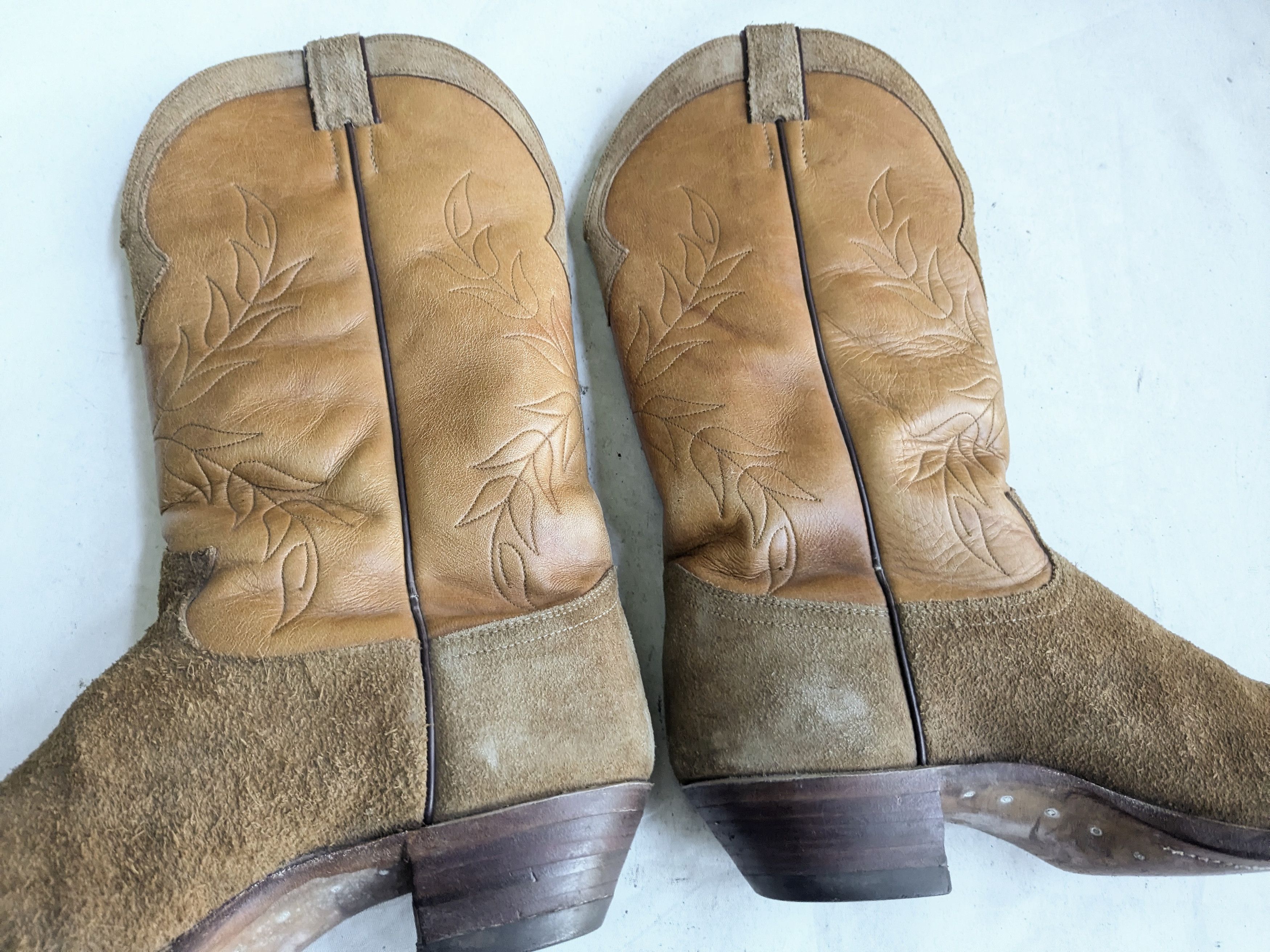 Justin Boots Justin Cowboy Boots Brown 11 D Suede Leather Size US 11 / EU 44 - 5 Thumbnail