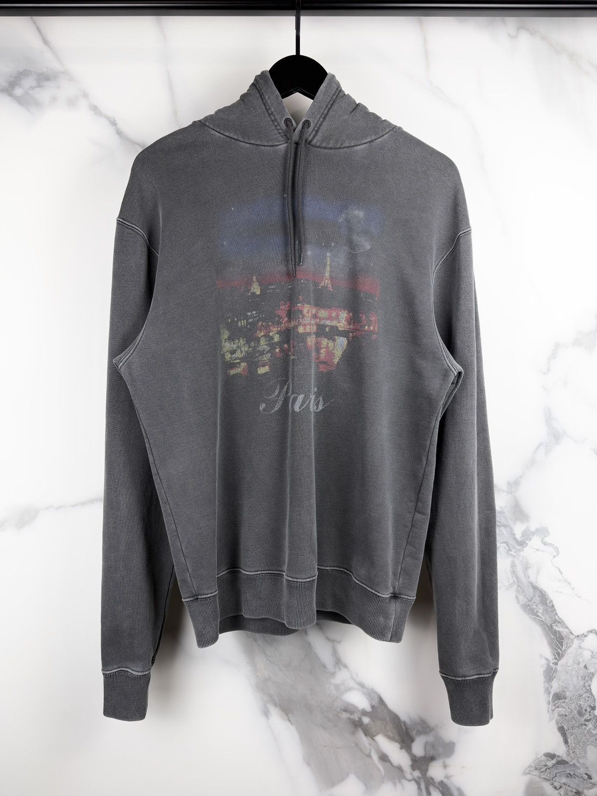 Balenciaga FW17 Balenciaga Paris Tourist Souvenir Hoodie Faded Gray Size US S / EU 44-46 / 1 - 1 Thumbnail