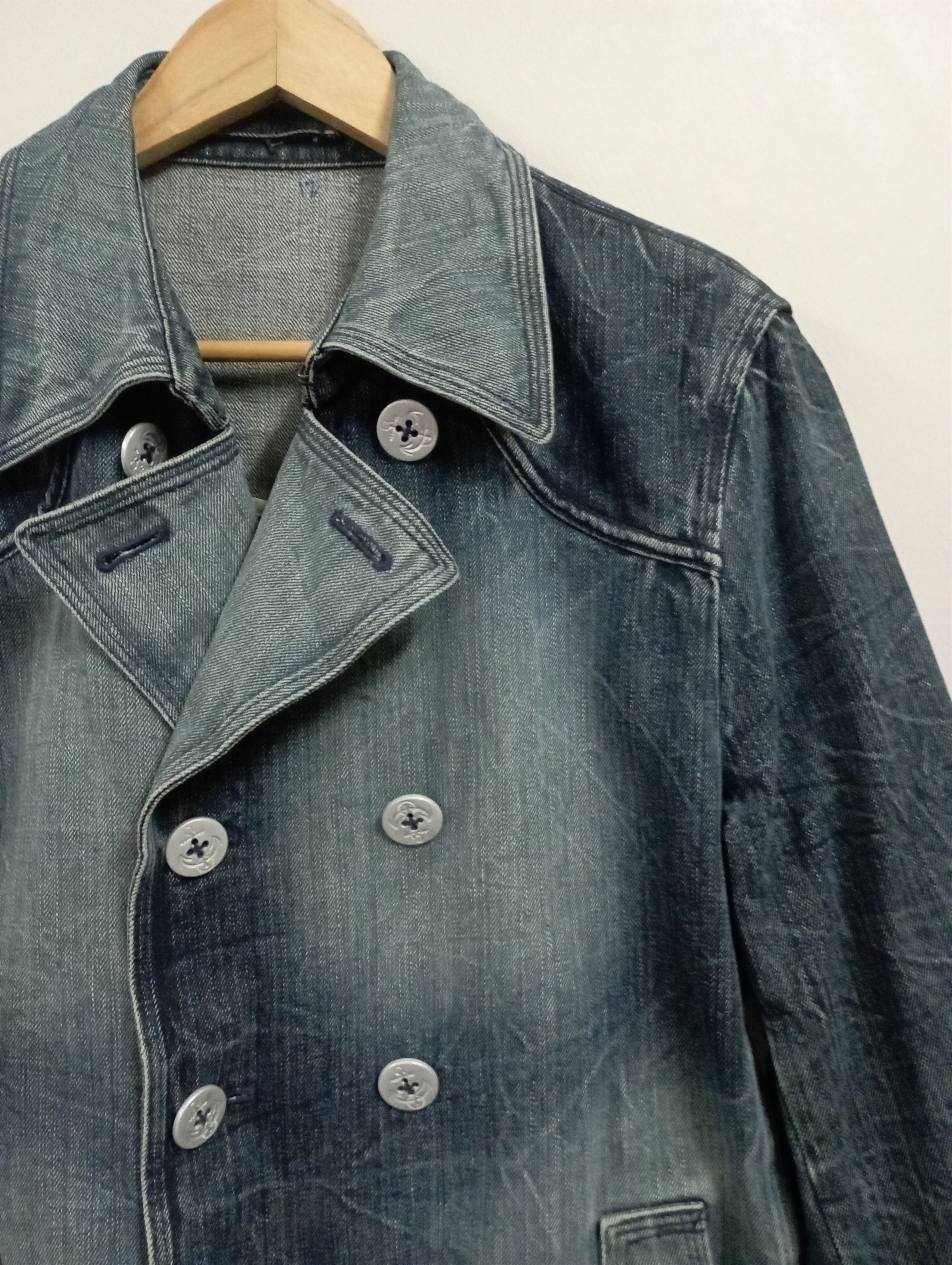 PPFM Vintage Japanese Junmen Lightning Wash Denim Jacket Size US L / EU 52-54 / 3 - 4 Thumbnail