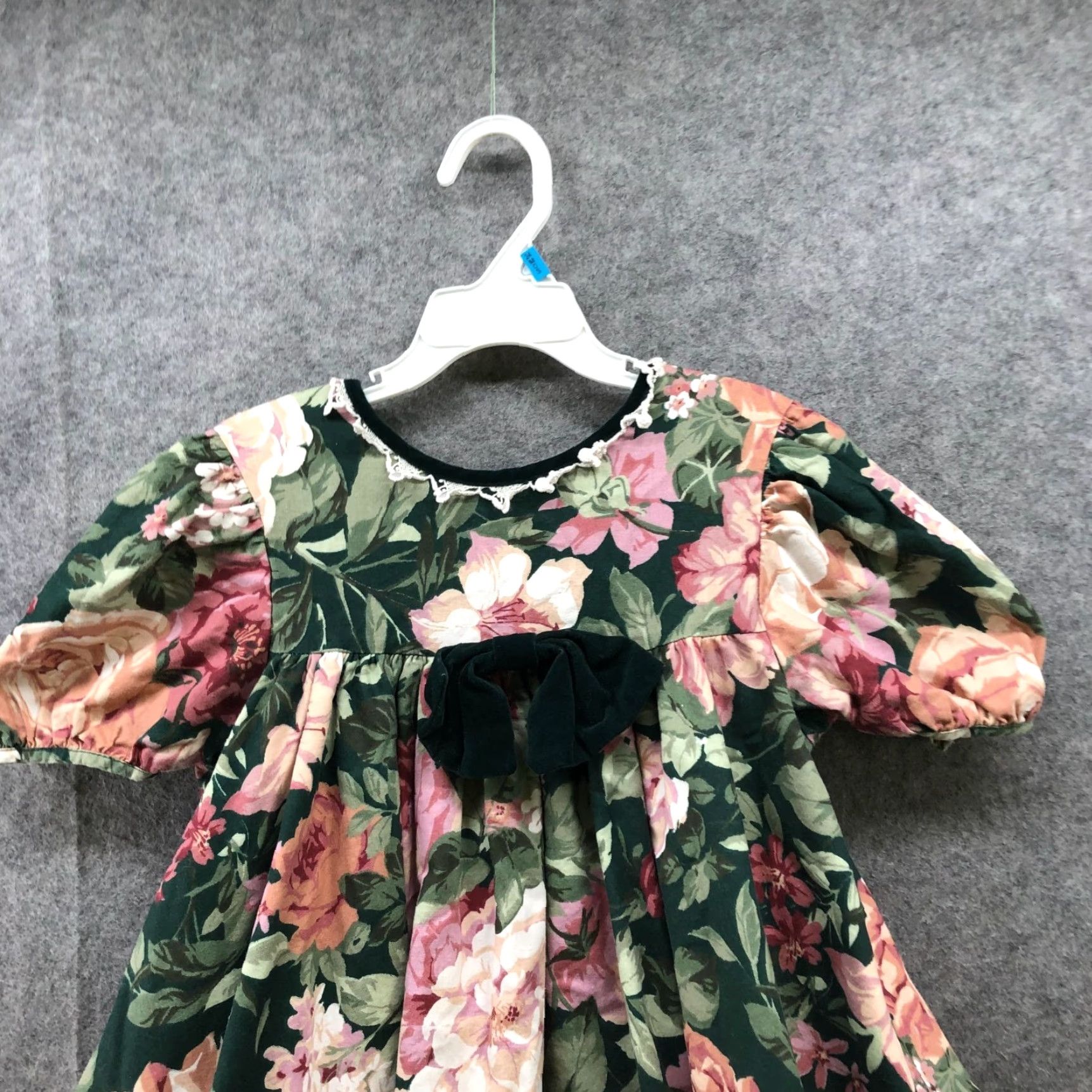 Vintage VINTAGE Bonnie Jean Girls Dress 6X 90s Party Floral Puff Sleeve Tulle Cotton Girls Size US 39 - 3 Thumbnail