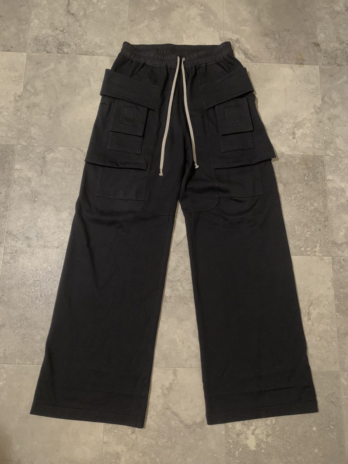 Rick Owens Drkshdw Black Wide Baggy Creatch Cargo Sweatpants | Grailed