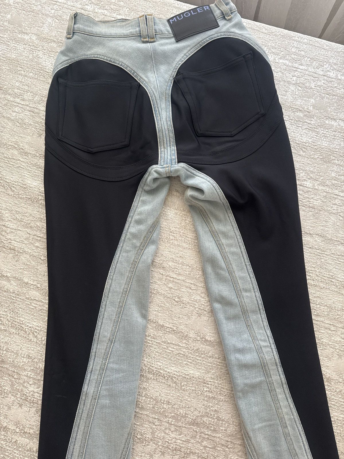 Thierry Mugler MUGLER - Blue Spiral Jeans Size 27" / US 4 / IT 40 - 4 Thumbnail
