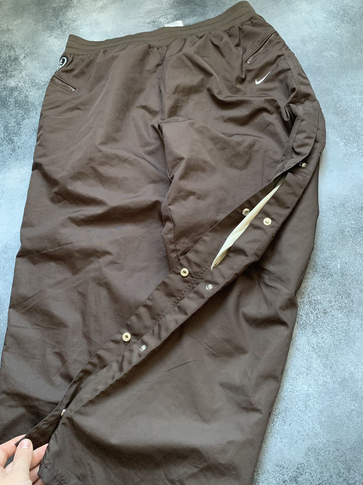 Nike × Vintage Vintage Nike Track Side Button Pants Drill Y2K style Swoosh Size US 36 / EU 52 - 2 Thumbnail