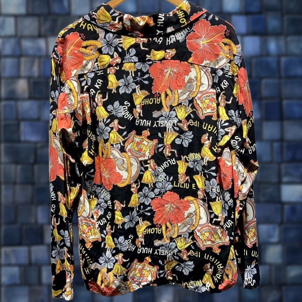 Sun Surf SUN SURF Shirt Long-Sleeve Aloha L Black Hibiscus Casual USED Mens Shirt Size US L / EU 52-54 / 3 - 1 Thumbnail