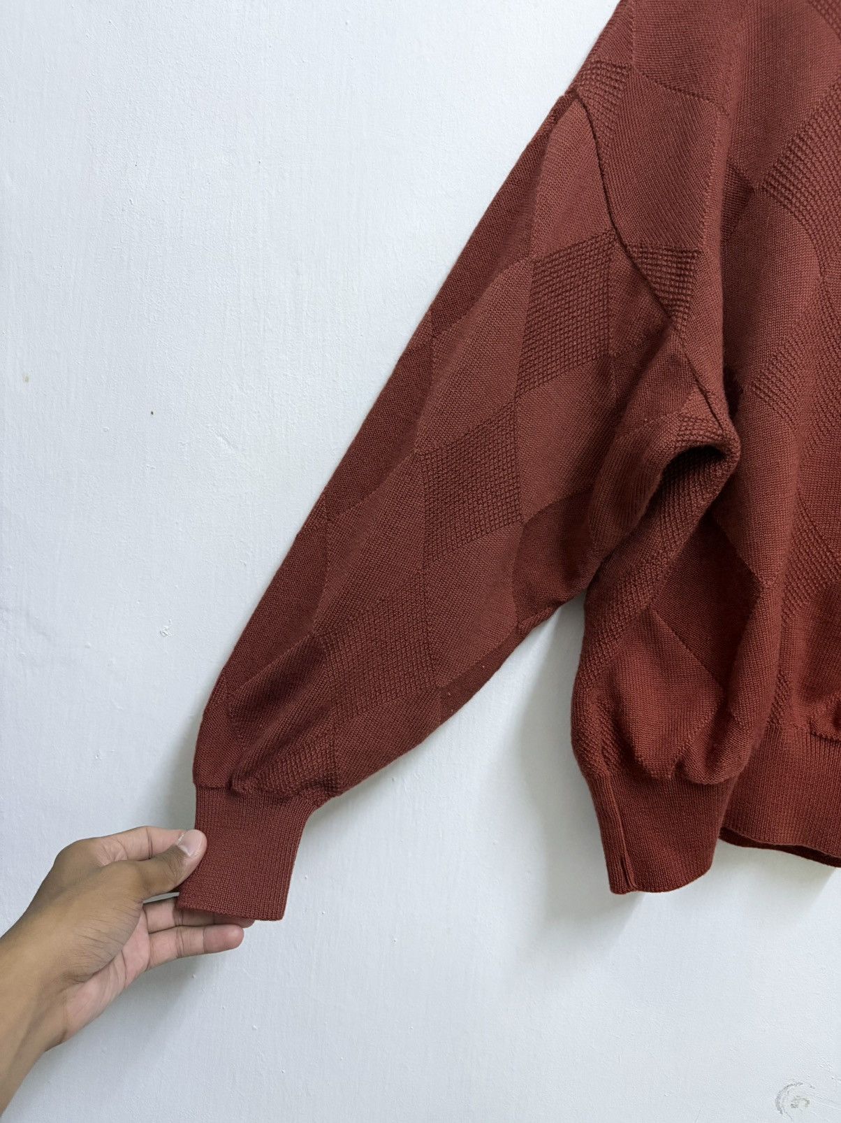 Balenciaga Vintage 90's Balenciaga Sports Maroon " BB " Knitwear Size US M / EU 48-50 / 2 - 7 Thumbnail