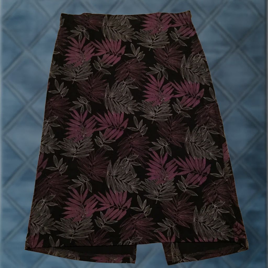 Vintage Linden Hill Skirt Maxi Long Unlined Pull On 1X Black Purple Floral Women Plus Skirt Womens Size 40" / US 18 - 1 Thumbnail