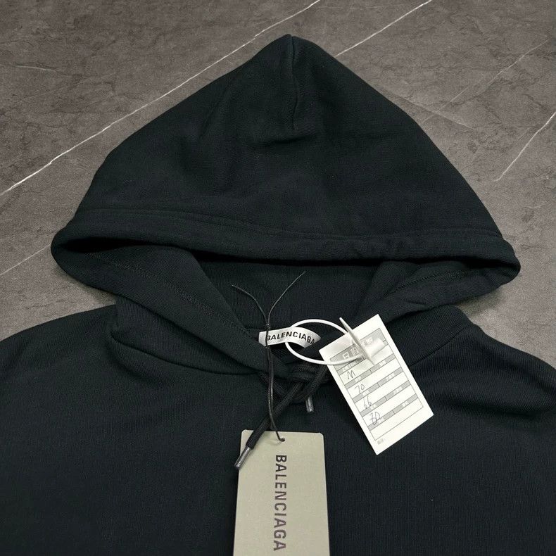 Balenciaga Balenciaga Black and white LOgo hooded sweatshirt Size US M / EU 48-50 / 2 - 3 Thumbnail