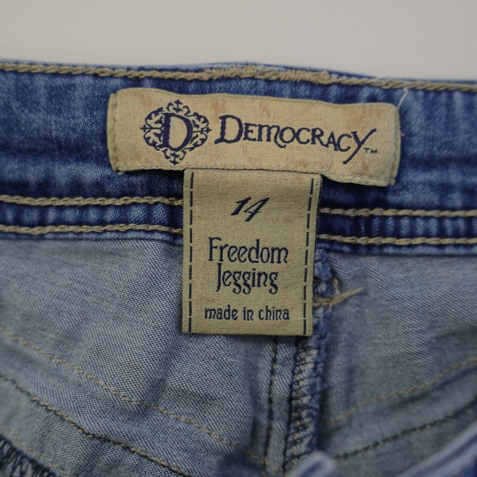 Designer Democracy Freedom Jegging Light Blue Denim Jeans Size 14 35/ Size 36" / US 14 / IT 50 - 8 Thumbnail