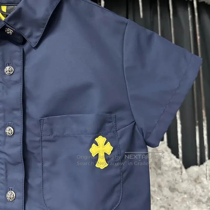 Chrome Hearts Chrome Hearts Casual Summer Blue Crop Shirt . Size XS / US 0-2 / IT 36-38 - 5 Thumbnail