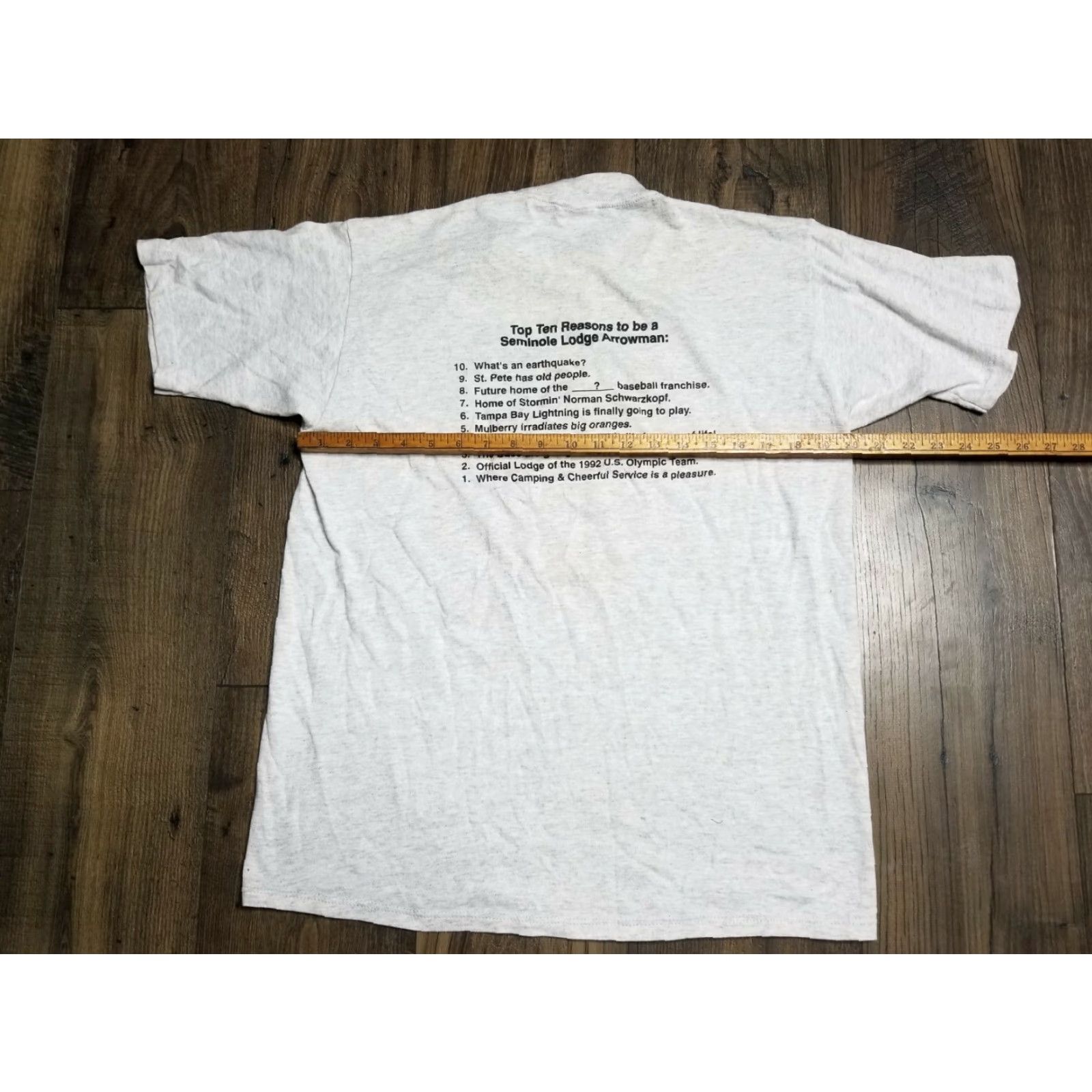 Jerzees VTG Mens XL Florida Olympics Seminole Lodge Dbl Sided T Shirt USA 1992 Card? Size US XL / EU 56 / 4 - 2 Thumbnail
