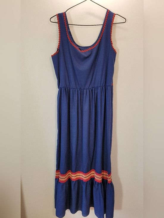 Vintage Perri-Ann Lingerie 60s Vintage Blue 2 Piece Maxi Dress - S Size S / US 4 / IT 40 - 5 Thumbnail