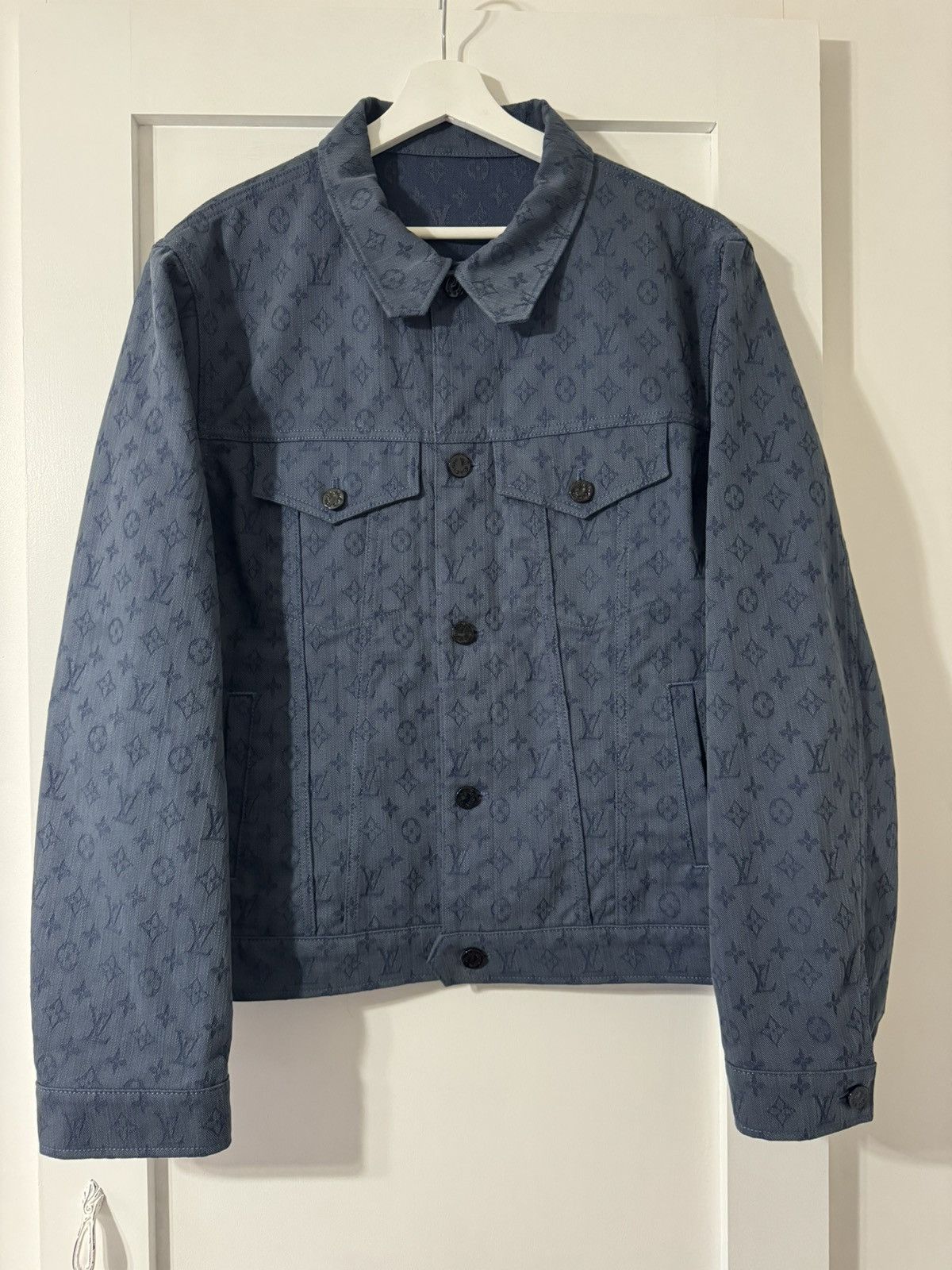 Louis Vuitton Louis Vuitton Blue Monogram Denim Jacket XL Size 56 Size US XL / EU 56 / 4 - 1 Thumbnail