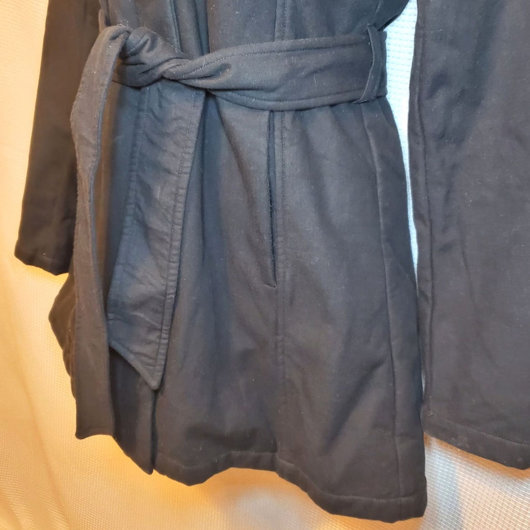 Anthropologie Anthropologie Mia Melons Everglades Hooded Rain Jacket Black Solid Mid-Length Zip Belt Long Sleeve Women S Black Size S / US 4 / IT 40 - 7 Thumbnail